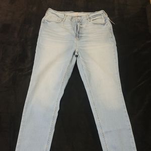 Old Navy, Extra High Rise, Rockstar Super Skinny Jeans, 14-18, Light Blue Denim